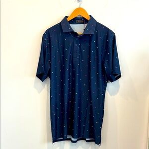 NEW G/Fore Men's Navy Polo Shirt with Multicolor Stars